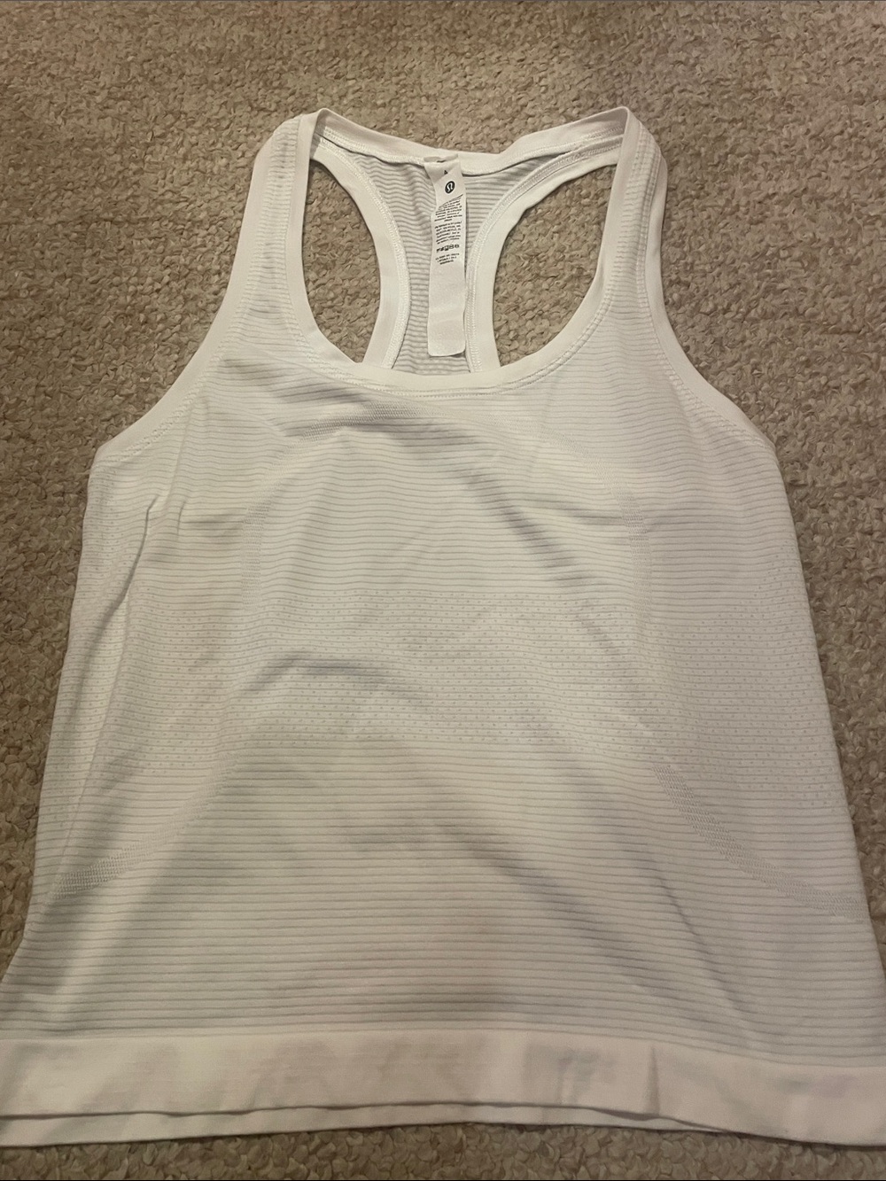 lululemon athletica White Racerback Performance Tank worn once!!
